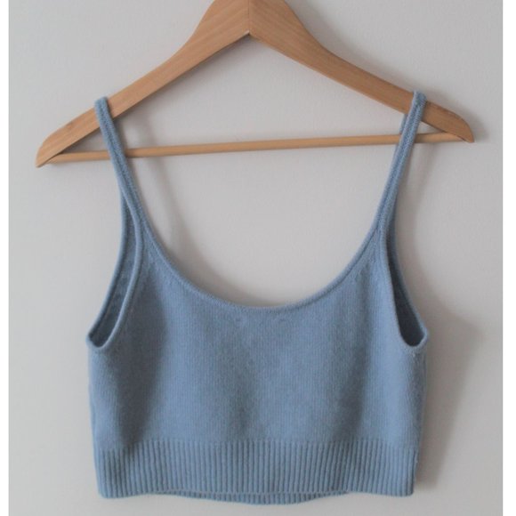 Reformation Varenne Cashmere Tank / Medium / Parisian Blue Cropped - Picture 4 of 8